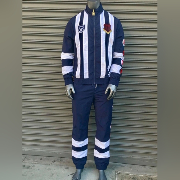 Men's Troop Navy | White Windbreaker Tracksuit NWT - Picture 3 of 6